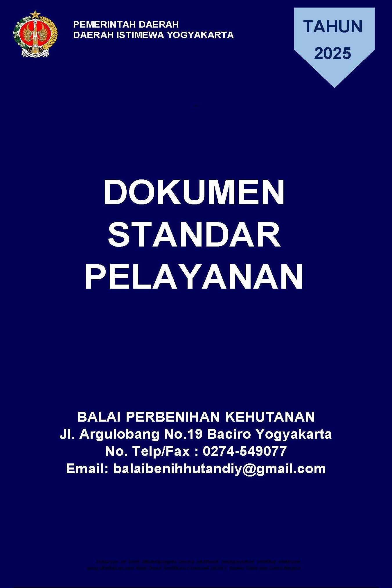 Cover Standar Pelayanan BBH 2025